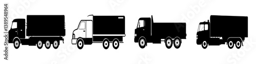 lorry icon, lorry silhouette vector illustration-simple silhouette illustration of lorry, perfect for lorry logos and icons