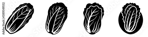 napa cabbage icon, napa cabbage silhouette vector illustration-simple silhouette illustration of napa cabbage, perfect for napa cabbage logos and icons