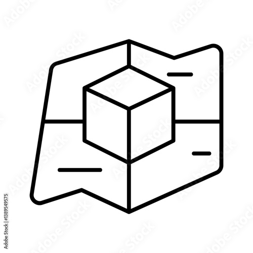 Digital map with a box as the destination