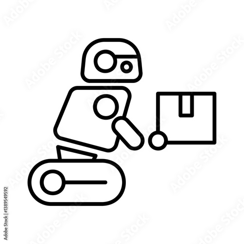 Delivery robot pushing a package
