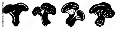 oyster mushroom icon, oyster mushroom silhouette vector illustration-simple silhouette illustration of oyster mushroom, perfect for oyster mushroom logos and icons