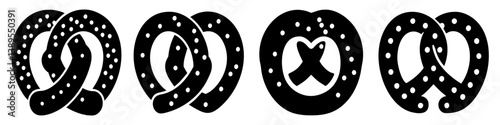 pretzel icon, pretzel silhouette vector illustration-simple silhouette illustration of pretzel, perfect for pretzel logos and icons