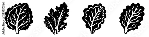 red leaf lettuce icon, red leaf lettuce silhouette vector illustration-simple silhouette illustration of red leaf lettuce, perfect for red leaf lettuce logos and icons