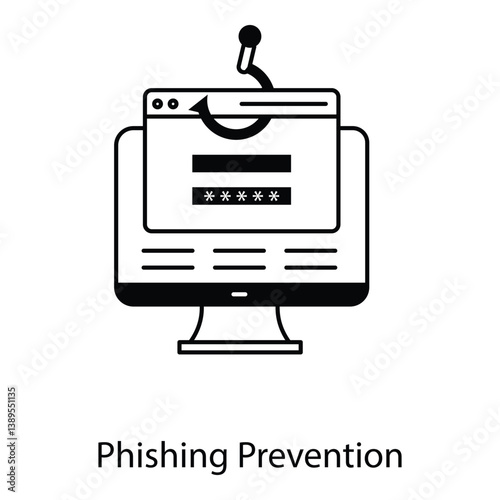 Secure Email Phishing Defense Vector Icon Design, scam protection, online security
