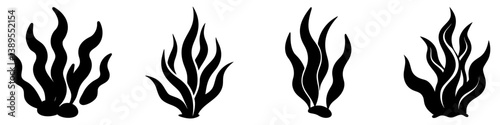 seaweed icon, seaweed silhouette vector illustration-simple silhouette illustration of seaweed, perfect for seaweed logos and icons