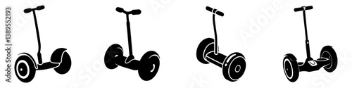 segway scooter icon, segway scooter silhouette vector illustration-simple silhouette illustration of segway scooter, perfect for segway scooter logos and icons