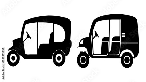 tuk tuk icon, tuk tuk silhouette vector illustration-simple silhouette illustration of tuk tuk, perfect for tuk tuk logos and icons