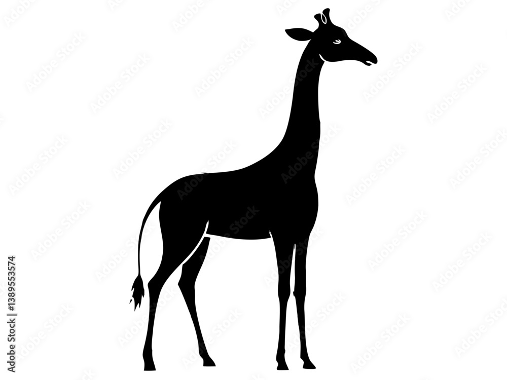 Naklejka premium Giraffe Silhouette Vector & Wildlife Animal Icon SVG