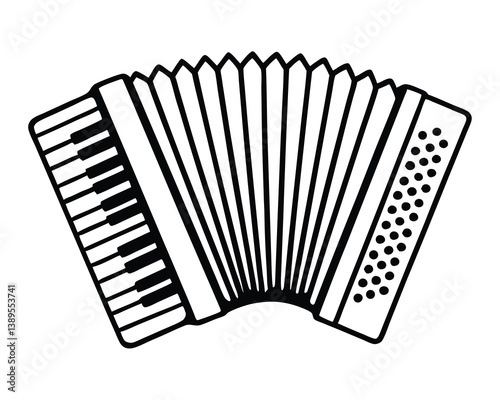Accordion silhouette isolated on a white background