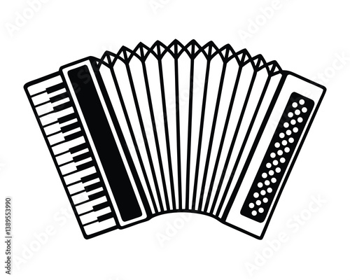 Accordion silhouette isolated on a white background