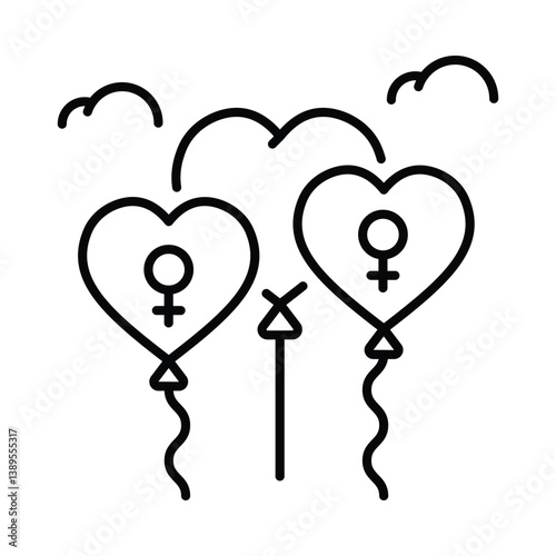Balloon vector outline icon. EPS 10 file