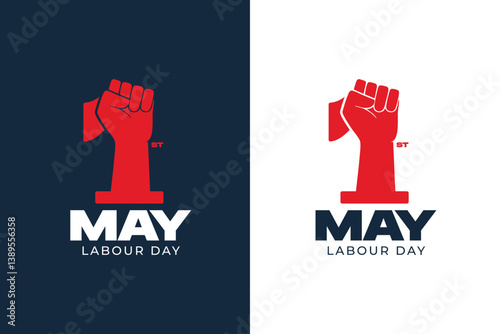 1st Internationl May Labor Day, typography emblem