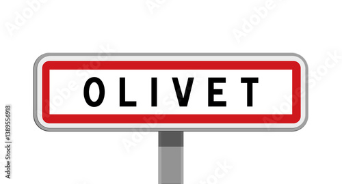 Tableau sur toile Panneau sur poteau d'Olivet, Loiret, Centre-Val de Loire