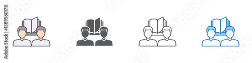 Coaching Icon Set Multiple Style Vector Collection