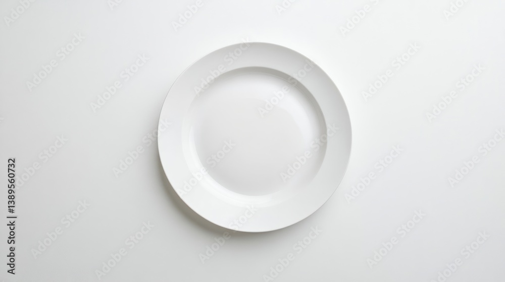 Empty white plate on white background for food photography Empty white plate on white background for food photography