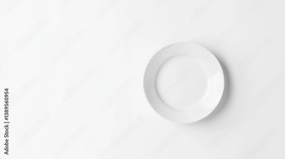 Empty white plate on white background Empty white plate on white background