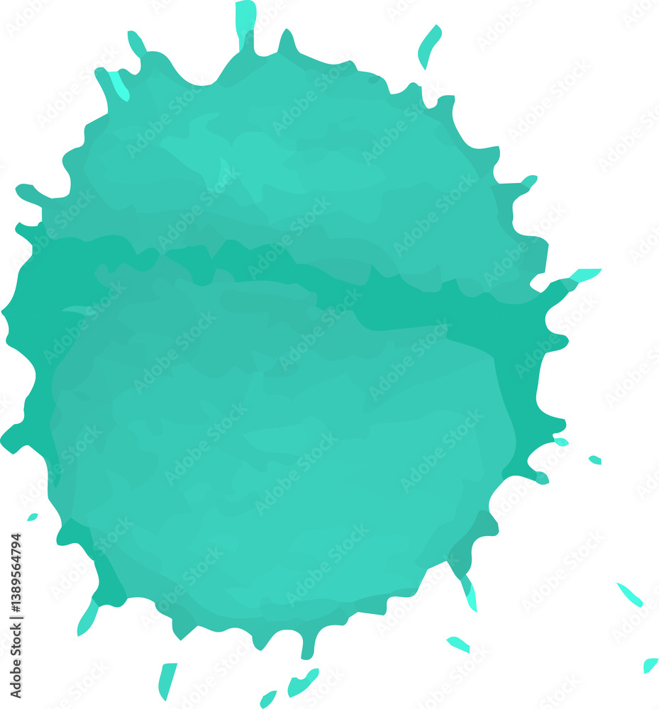 large turquoise paint drop with vivid color and rounded silhouette. large turquoise paint drop with vivid color and rounded silhouette.