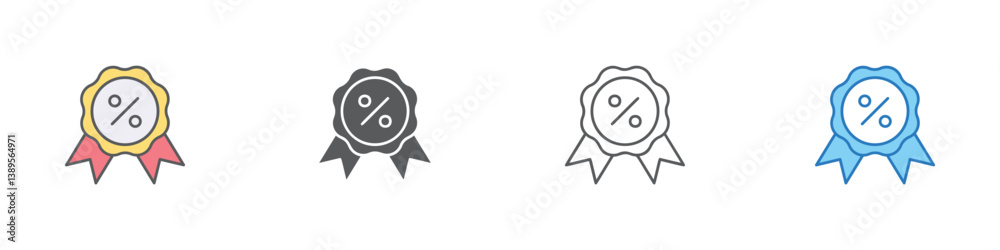 Obraz premium Discount Icon Set Multiple Style Vector Collection