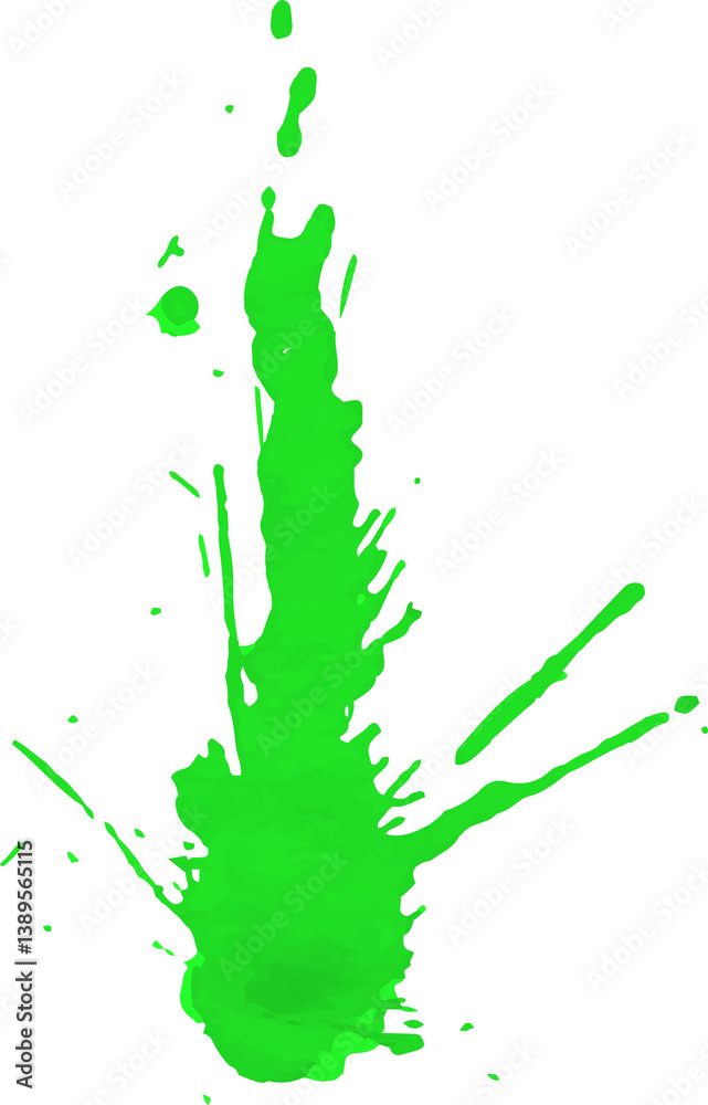 Obraz premium vertical green paint splash with strong explosive splatter..