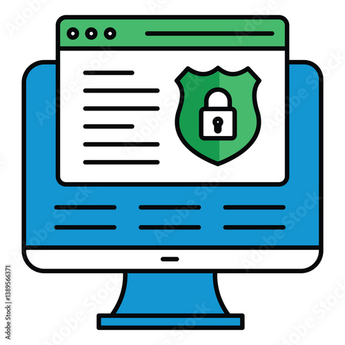 Network Firewall Cybersecurity Shield Vector Icon design