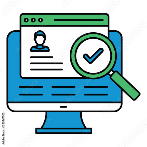 Identity Verification With Face Vector Icon Design, ID match, secure access, user ID