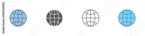 Global Icon Set Multiple Style Vector Collection
