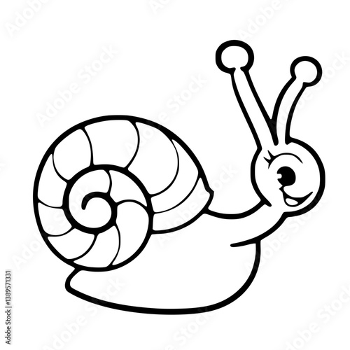 High-quality drawing featuring a snail with an artistic shell pattern, showcasing elegant line art.


