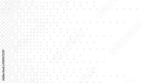 Subtle Digital Degradation Pixelation Effect with Fading Density for Contemporary Designs and Technology Focused Visuals featuring Sparse White Squares