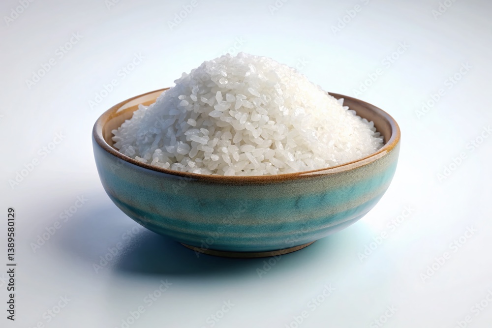 Tilt-Shift Photo of a Bowl of White Rice Isolated on White Background Tilt-Shift Photo of a Bowl of White Rice Isolated on White Background