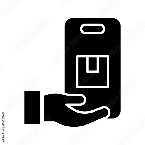 Hand receiving a package from a smartphone