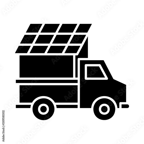 Truck with solar panels on top