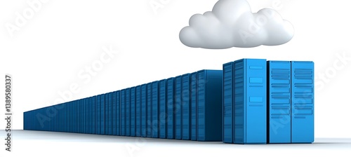 Obraz na płótnie Blue Servers And Cloud Representing Data Storage Online w salonie