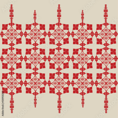 Ethnic seamless pattern with sharp , square and block