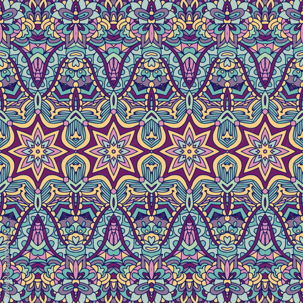 Vector seamless pattern geometry. Ethnic tribal geometric striped psychedelic print with lines triangels and ornaments. Vector seamless pattern geometry. Ethnic tribal geometric striped psychedelic print with lines triangels and ornaments.