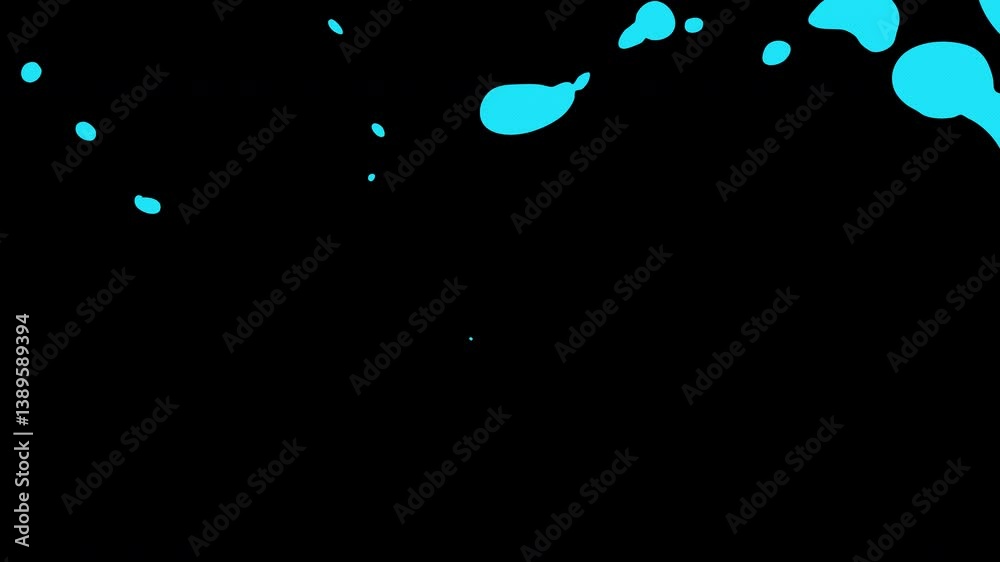 Fluid comic-style liquid transition FX animation elements with alpha channel.,