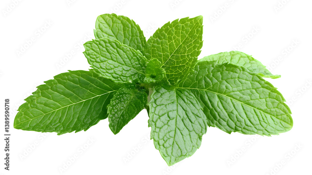 Fresh Mint Leaves on Transparent Background - High-Quality Stock Image for Design Projects Fresh Mint Leaves on Transparent Background - High-Quality Stock Image for Design Projects