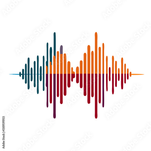 Sound wave graphic in vibrant colors depicting audio visualizations  