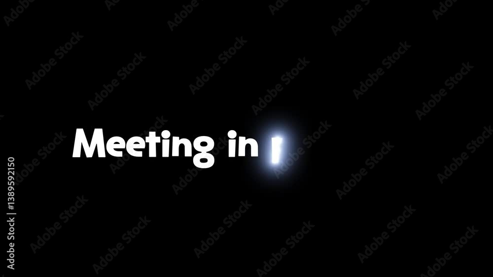 Meeting in Progress Text Animation 4K Video on Black Background Meeting in Progress Text Animation 4K Video on Black Background