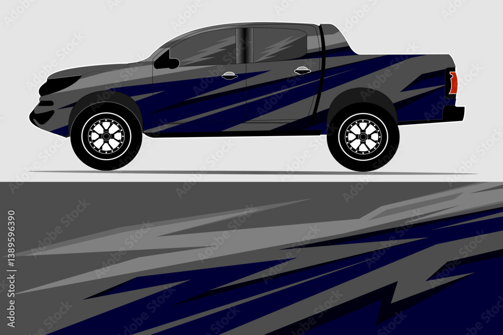 A sleek, modern pickup truck with a dynamic design parked on a smooth surface, showcasing its stylish features A sleek, modern pickup truck with a dynamic design parked on a smooth surface, showcasing its stylish features