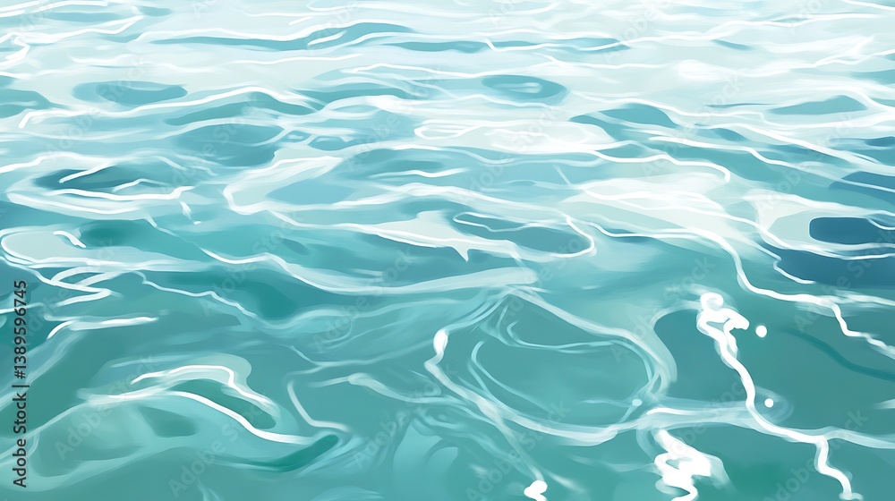 Obraz premium Calm turquoise water surface texture.