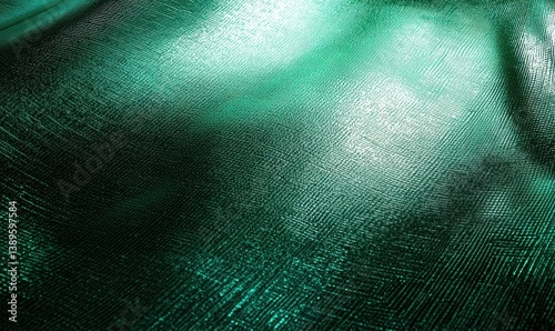 Wallpaper Mural Abstract Teal Wavy Pattern with Shiny Highlights and Geometric Design Creates a Modern Artistic Texture with Rhythmic Lines and Curves Torontodigital.ca