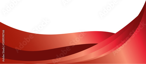 Luxury red curved corner element