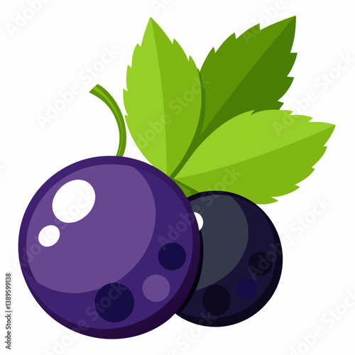 vector illustration of ripe plums