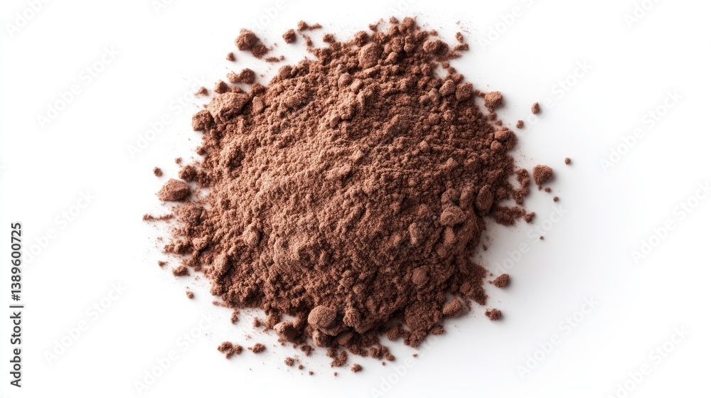 Pile of cocoa powder on white background Pile of cocoa powder on white background