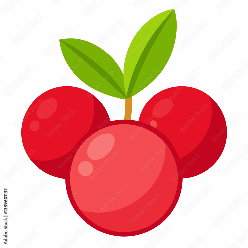 Obraz premium vector illustration of ripe cherry
