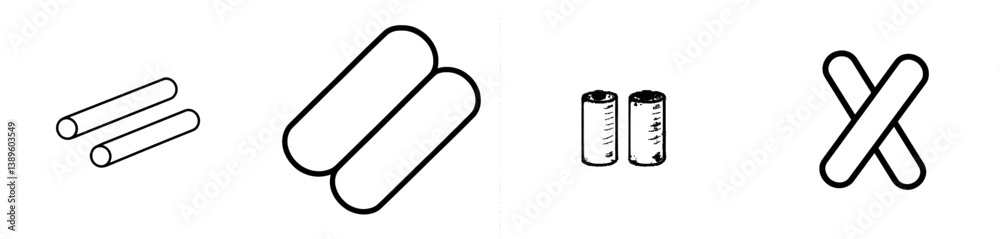 Cannelloni rolls of pasta filled with meat or vegetables isolated outline icon, including modern cannaroni and raw canelons Cannelloni rolls of pasta filled with meat or vegetables isolated outline icon, including modern cannaroni and raw canelons