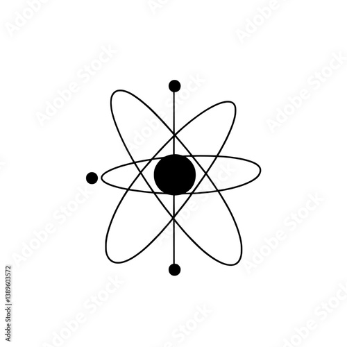 The logo of modern science, encompassing biology, pharmacy, and chemistry, features symbols of molecules and atoms in chaotic isolated motion