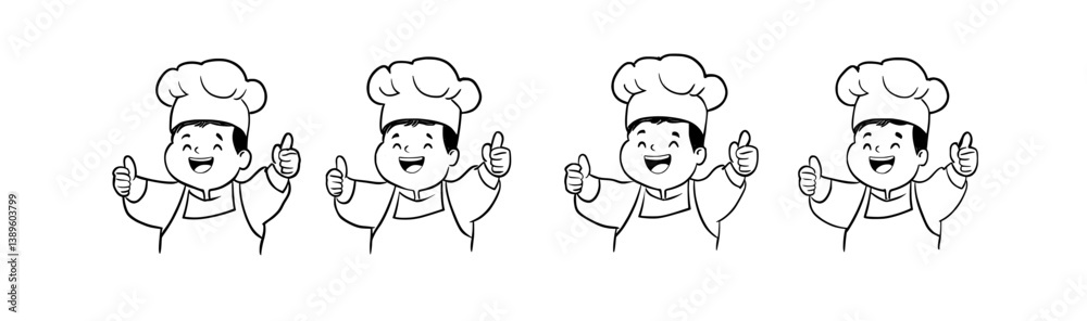 Chefs' portraits have been created, showcasing a happy individual with a mustache and beard, clad in a cook's uniform and hat, paired with an engraved logo for a chef, ideal for a modern restaurant, Chefs' portraits have been created, showcasing a happy individual with a mustache and beard, clad in a cook's uniform and hat, paired with an engraved logo for a chef, ideal for a modern restaurant,