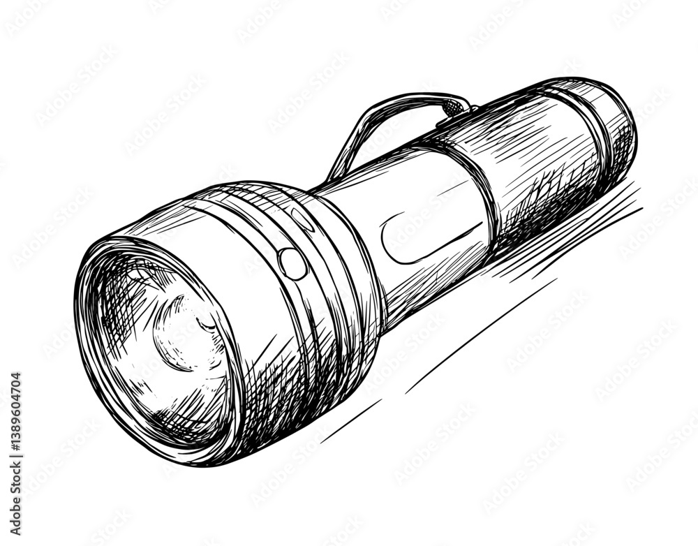 A hand-drawn icon of a camping lantern is available as a doodle, represented by an outline drawing and also as a line clipart symbol