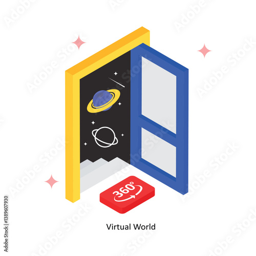 Virtual World Concept isometric Style Illustrations. Eps 10 File